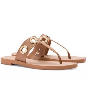 Larroudé Women's Milan Grommet Thong Sandals